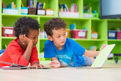 Kids reading together