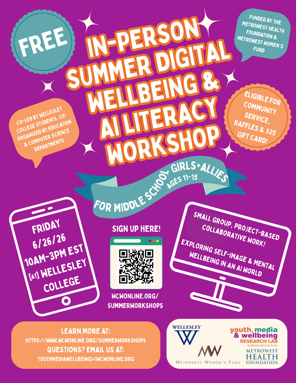 Summer Digital Wellbeing Workshops 2026 Flyer