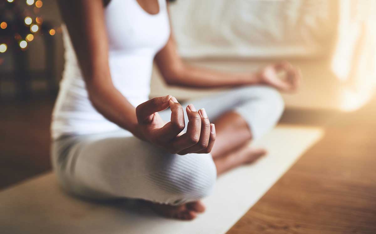 Black woman meditating