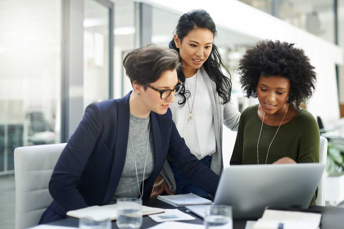 Diverse women in the office