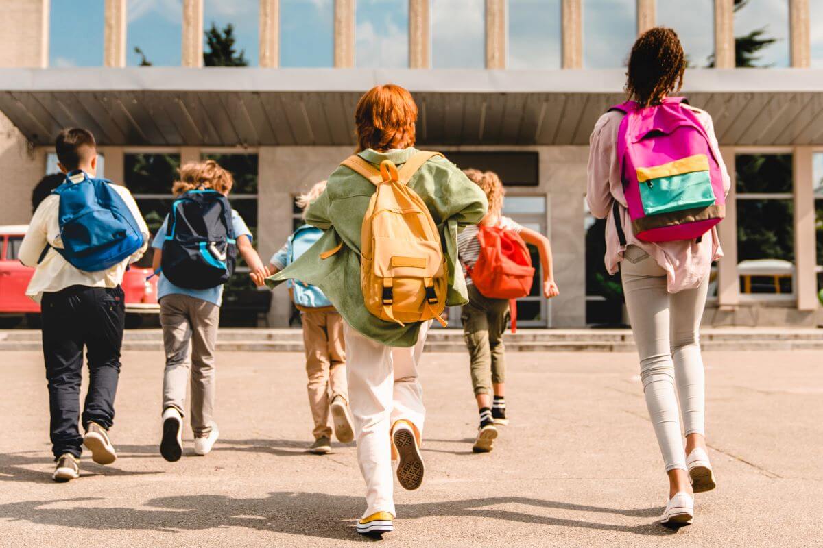 kids going to school