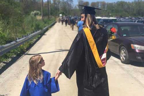 Anna Grimes and her daughter